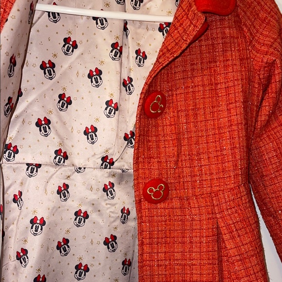 Vintage Orange Kids Disney Minnie Mouse tweed Peacoat. Size 7/8 - Picture 6 of 11